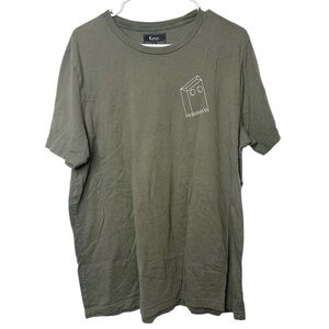 Kess Men’s XL Green Graphic T-Shirt Bag Head Artistic Trendy Comedic Tee